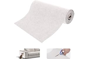Uranshin Trimmable Cat Scratch Mat pad Self-Adhesive Cat Scratching Post Carpet Covered 78.7"x15.8" Cat Tree Shelves Replacement Parts cat Furniture Protector for Couch Wall (Beige)