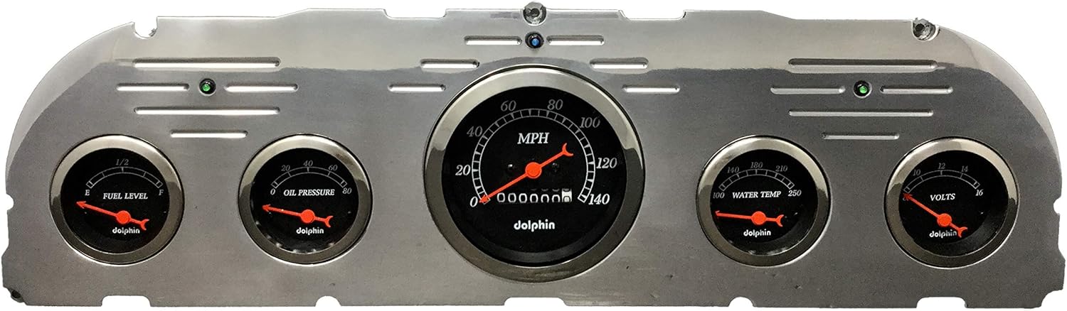 Dolphin Gauges 1960 1961 1962 1963 Chevy Truck 5 Gauge Dash Cluster Panel Set Mechanical Black