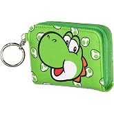 Bioworld Super Mario Yoshi Women's Compact Wallet With Snap Closure And Zipper Compartment