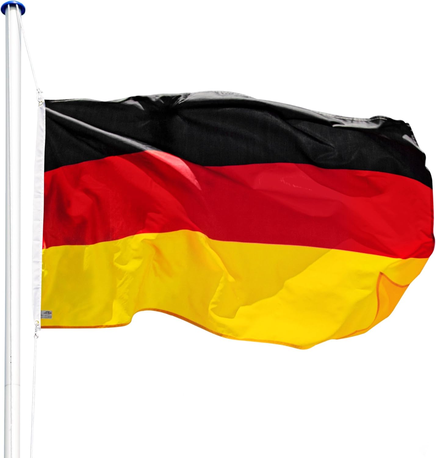 TecTake Aluminium Fahnenmast 6,25 m mit Fahne + Bodenhülse + Seilzug (Deutschland | Nr. 402125)