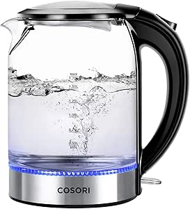 COSORI Electric Speed-Boil Kettle, 1.7L Water Boiler (BPA Free) Auto Shut-Off&amp;Boil-Dry Protection, LED Indicator Inner Lid &amp; Bottom, Black