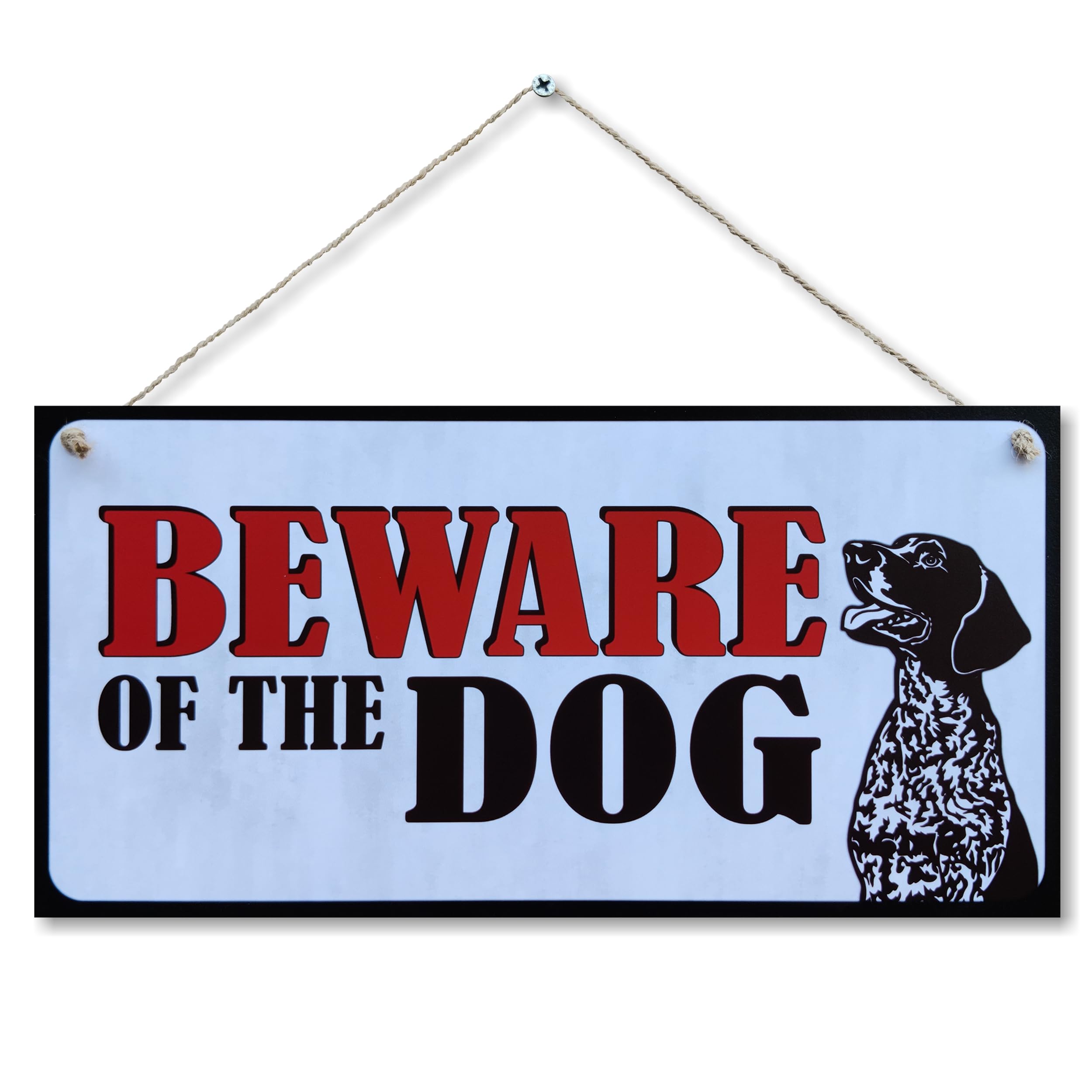 CARISPIBET Beware of the Dog! Home pratical signs Plaques for dog owners warning signs for your home outdoors signs garden house gate door signs 6" x 12"