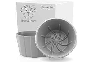 TIMELESS RAZOR Gray Shaving Bowl w/Ridges - Mixes Mens Shaving Cream & Shaving Soap - Durable & Holds Heat Longer - Whip a Quick, Rich & Thick Lather - USA Made