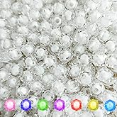 Mayared Cube 400pcs Faceted Square Transparent 8mm Glass Crystal Spacer Beads, Round Beads Inside for Jewelry Making (Clear)
