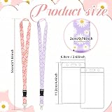 Zonon 2 Set Lanyard with Card Holder Purple Boho Style Waterproof Badge Holder view 3