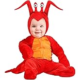 Newborn Lobster Costume, Red Rock Lobster Jumpsuit for Babies, Ocean Animal with Claws and Tail