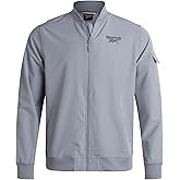 Reebok Mens Rain Jacket - Full Zip Up Lightweight Water Resistant Windbreaker Soft Shell Collar Rain Coat for Men (S-XL)