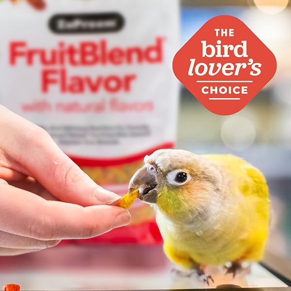 ZUPREEM FRUITBLEND BIRD PELLETS, DAILY BIRD FOOD FOR PARROT, CONURE, CAIQUE, AFRICAN GREY, ECLECTUS, SMALL COCKATOO, CORE NUTRITION FOR MEDIUM LARGE BIRDS, PARROT FOOD (ML, 3.5 LBS)