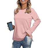 Glamaker Womens Long Sleeve Sweatshirt Casual Crewneck Sweatshirts Loose Fit Pullover Tops