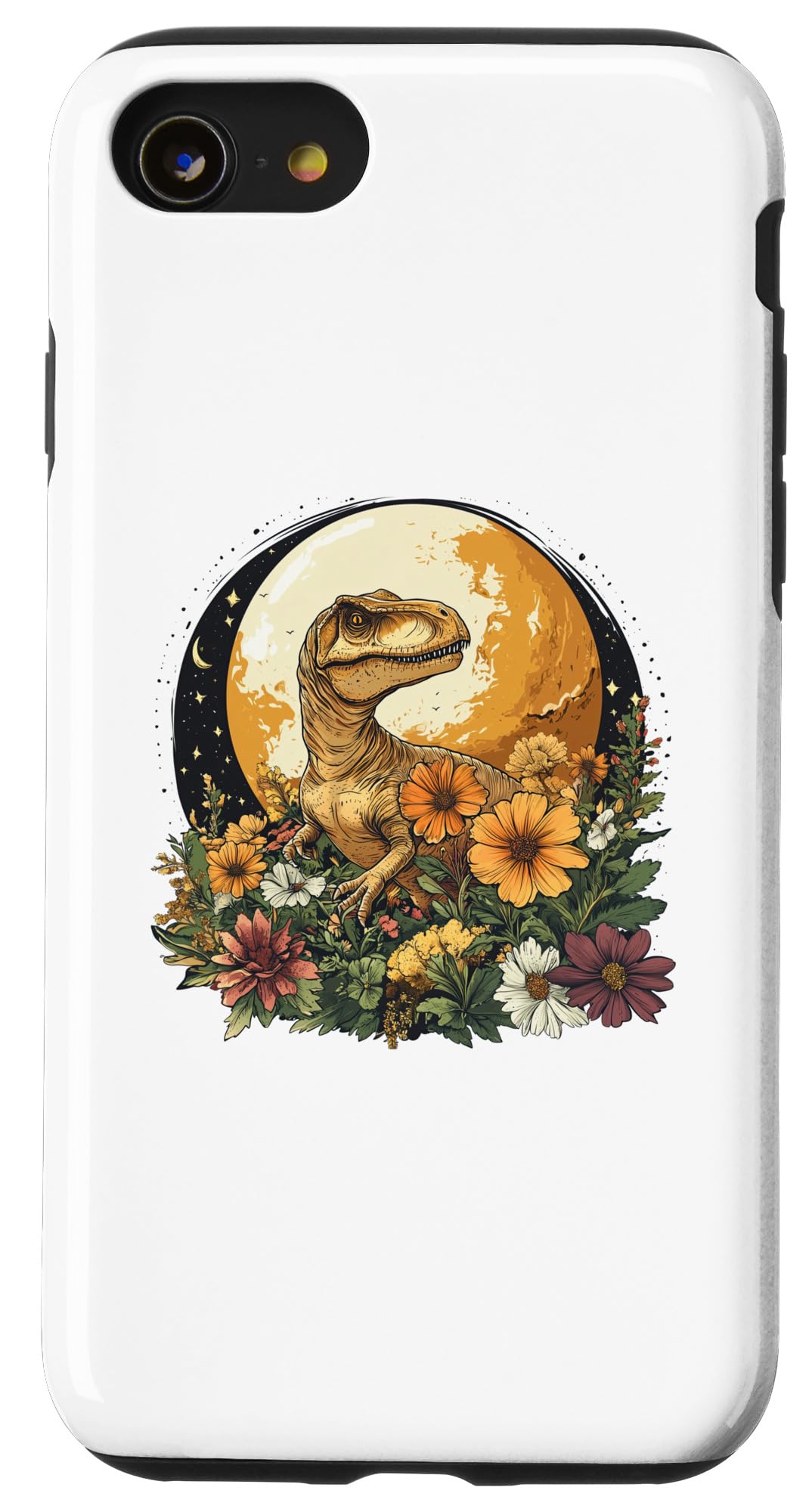 iPhone SE (2020) / 7 / 8 Dino Cottagecore Moon Design Men Women Kids Funny Dinosaur Case