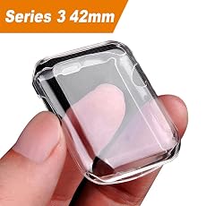 Apple watch 3 case, Julk iwatch screen protector tpu all-around protective case 0.3mm hd clear ultra-thin cover for 2017 new apple watch series 3 (42mm)