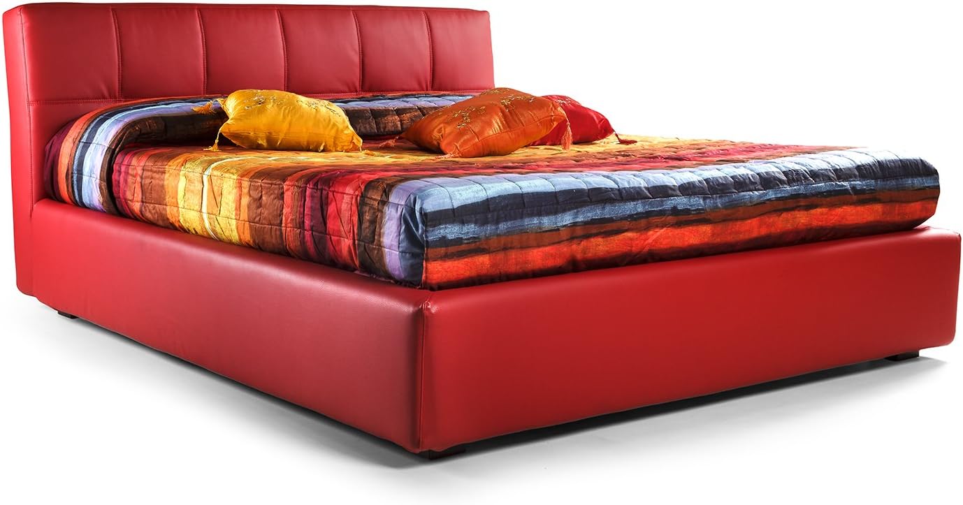 Goldflex – Cama mod. Linaza, matrimonio acolchado con ancha cabecero