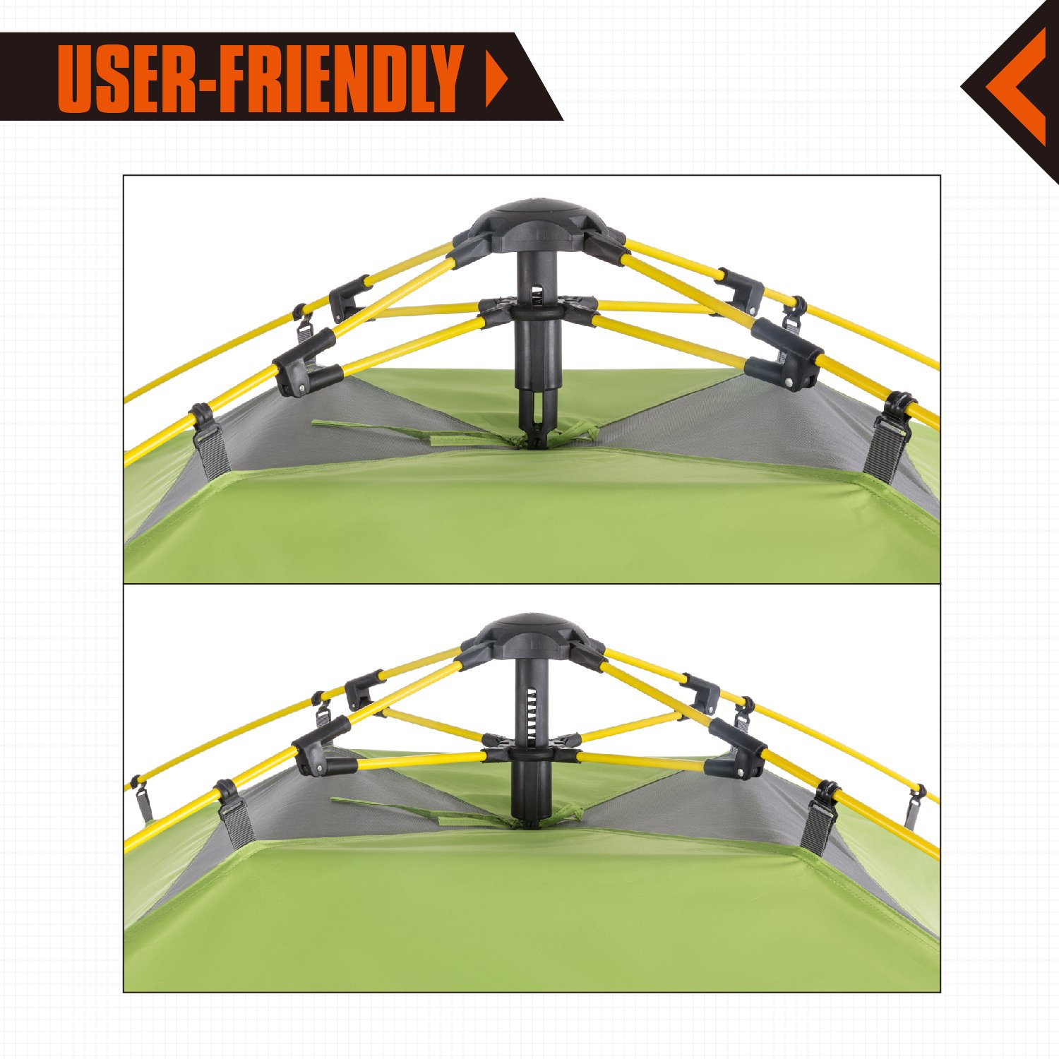 KingCamp Quick Up 3-4 Person Screen House Leisure Tent, Attached with Canopy for Beach Camping (Green)