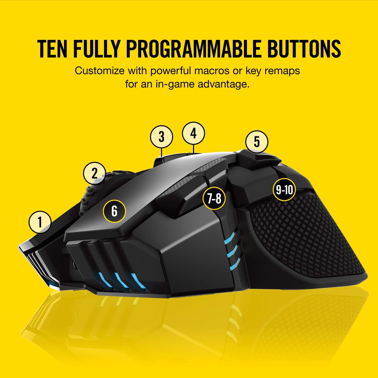Corsair Ironclaw Wireless RGB - FPS and MOBA Gaming Mouse - 18,000 DPI Optical Sensor - Sub-1 ms SLIPSTREAM Wireless: Computers & Accessories