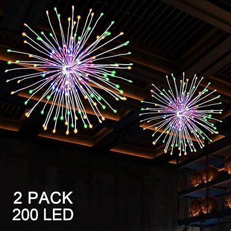 Amazon Com Bizoerade Hanging String Lights 2pack Diy Firework