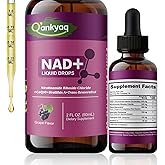 Q'ankyaq NAD Plus Liquid Supplement for Women, NAD 1000mg Drops with NR & Trans-Resveratrol, Aging Support*, Vitality Support & Mitochondrial Health*, Vegan, Sugar Free, 2 Fl Oz