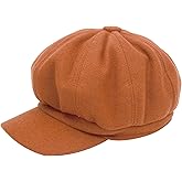 Women's Octagonal Newsboy Cap - Vintage 8 Panels Paperboy Visor Gatsby Cabbie Hat Solid Color Painter Cap for Girls Teens