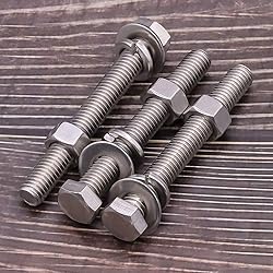 M6 x 70mm (10 Sets) Stainless Steel Hex Bolts with