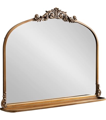 Amazon.com: QIUPAI Trifold Vanity Mirrors 3 Way,Gold Arched Mirror Vintage Antique Baroque Mantel Mirror with Ornate Metal Frame, Victorian Dress Wall Mirror for Entryway/Fireplace/Li 100x70cm : Home & Kitchen Amazon.com: QIUPAI Trifold Vanity Mirrors 3 Way,Gold Arched Mirror Vintage Antique Baroque Mantel Mirror with Ornate Metal Frame, Victorian Dress Wall Mirror for Entryway/Fireplace/Li 100x70cm : Home & Kitchen