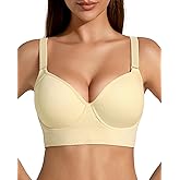 QDN Bras for Women Wireless Bralettes for Women Push Up Womens Bras Supportive Deep V Comfortable Bra