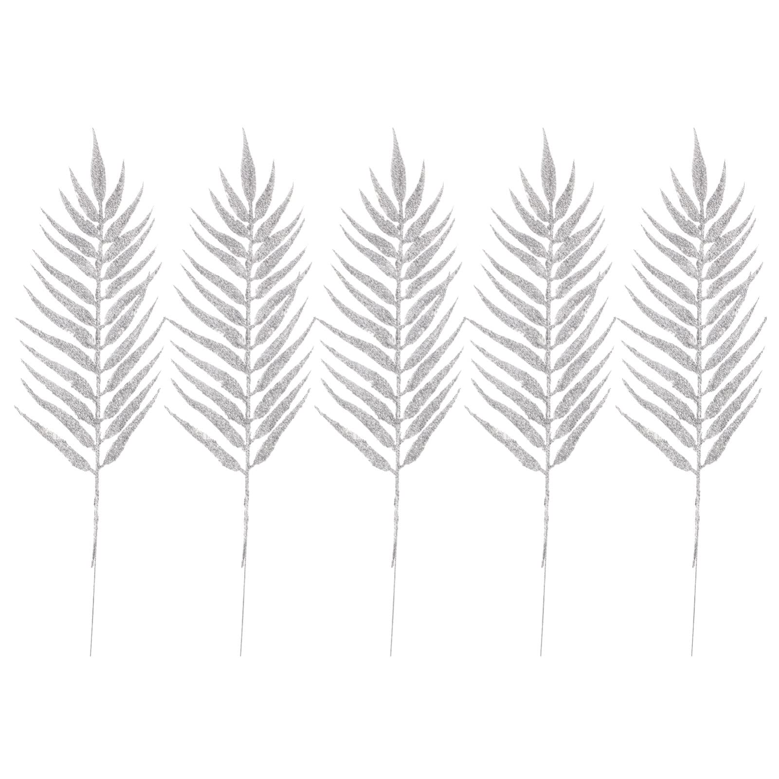 NUOBESTY 5PCS Artificial Plants Fake Plant Leaves Plant Plastic Faux Foliage Shrubs Simulation Leaf for Christmas Party Wedding Planter Filler DIY Décor