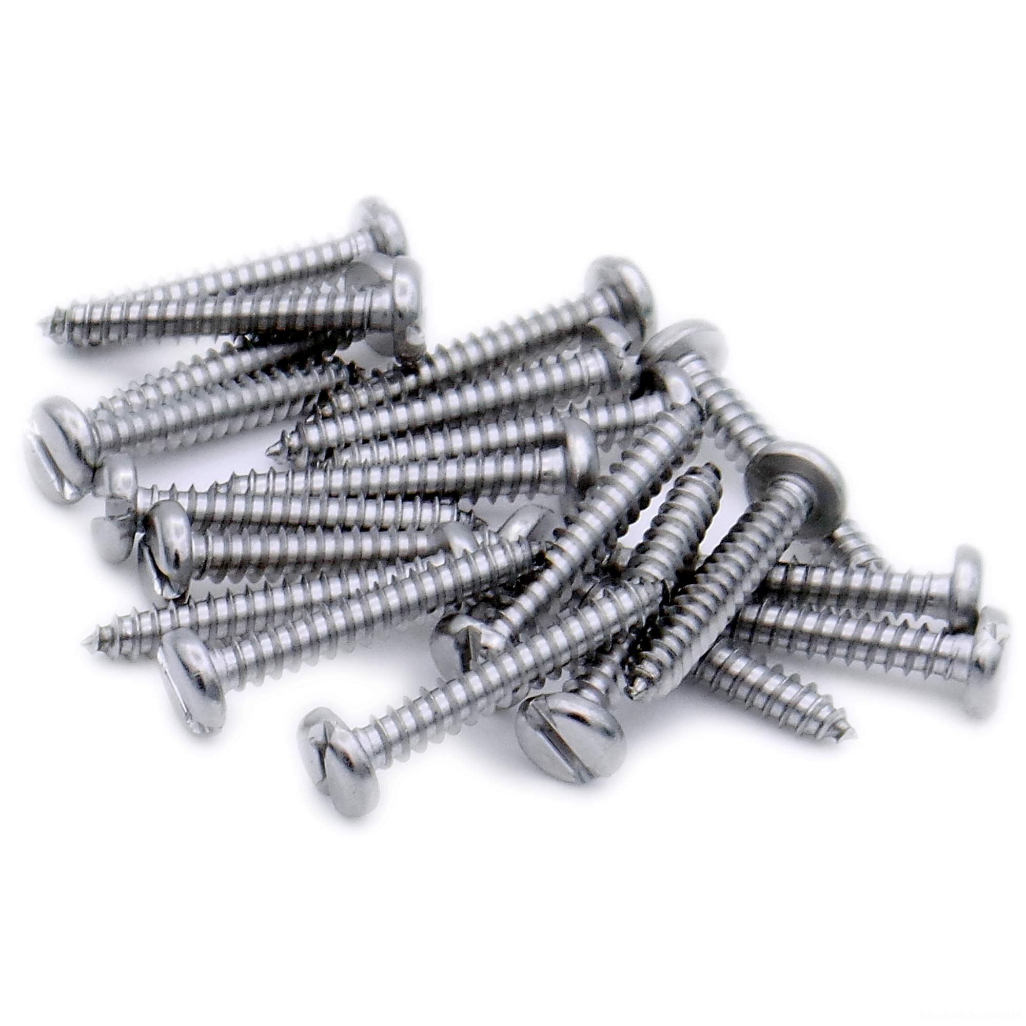 No.6 x 1.25 (3.5mm x 32mm) Slot Pan Self-Tapping Screw - Stainless Steel (A2) (Pack of 20)