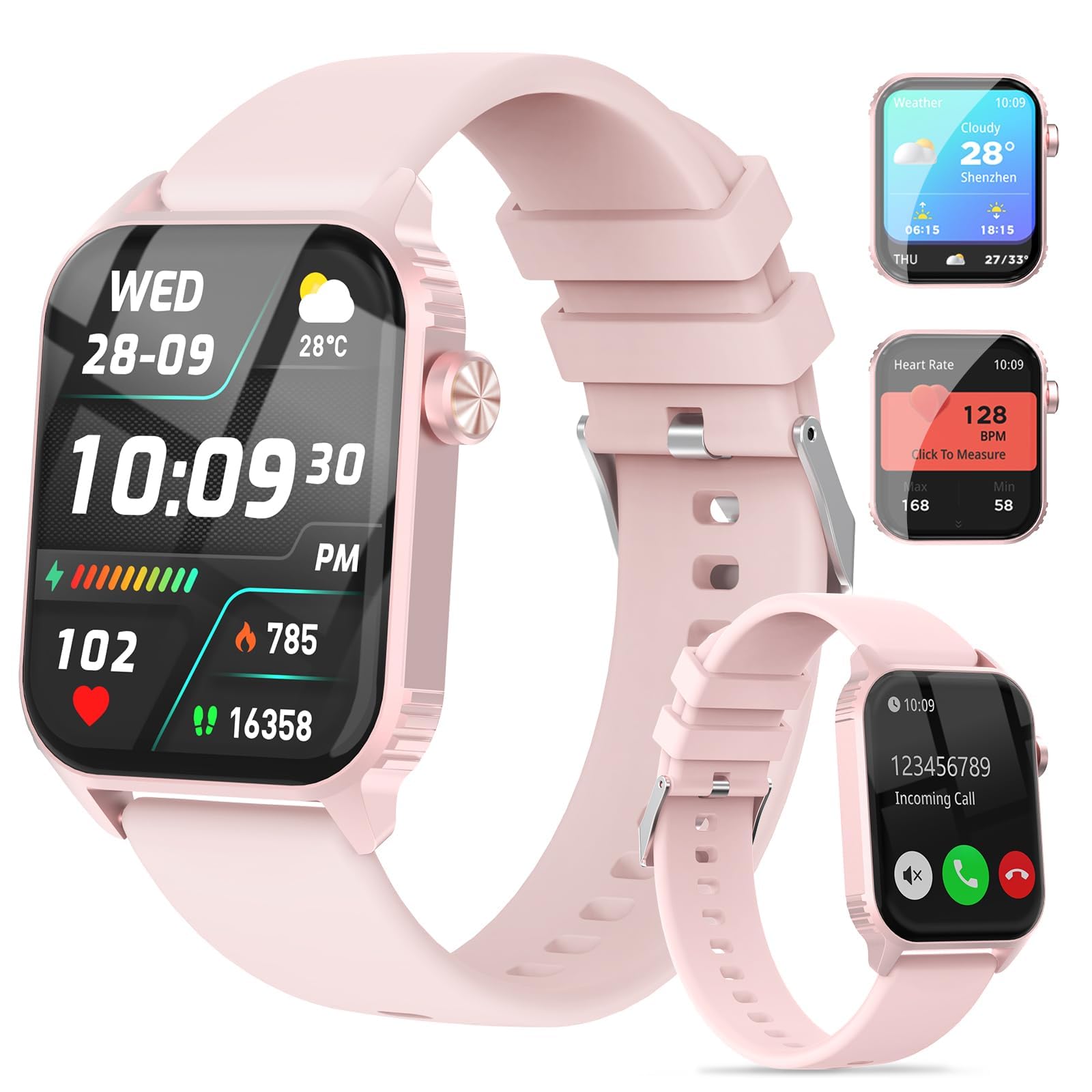 Smart Watch, 2025 High-End Design, Smart Watch, iPhone Compatible, Android Compatible, Bluetooth 5.4, Call Function, 1.83-Inch HD Large Screen, Wristwatch, 120 Exercise Modes, Incoming Calls/Message