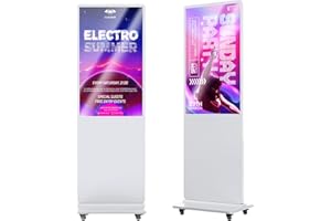 HomeTreeX 43'' Digital Signage Display Smart Android LCD Sign Kiosk Electronic Menu Board Advertising Display Screen Monitor HDMI WiFi USB 4K Media Video Player (Non Touch Screen,White)