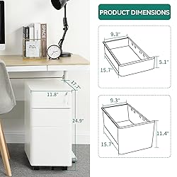 YITAHOME 3-Drawer Metal Filing Cabinet with