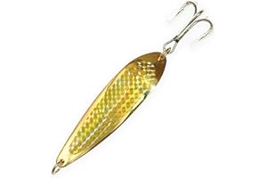 SANHU Crocodile Spoon Fishing Lures, 3 oz Gold with Gold Tape, Heavy-Duty Mustad Treble Hooks, Ideal for Saltwater & Freshwater Fishing (6-Pack)