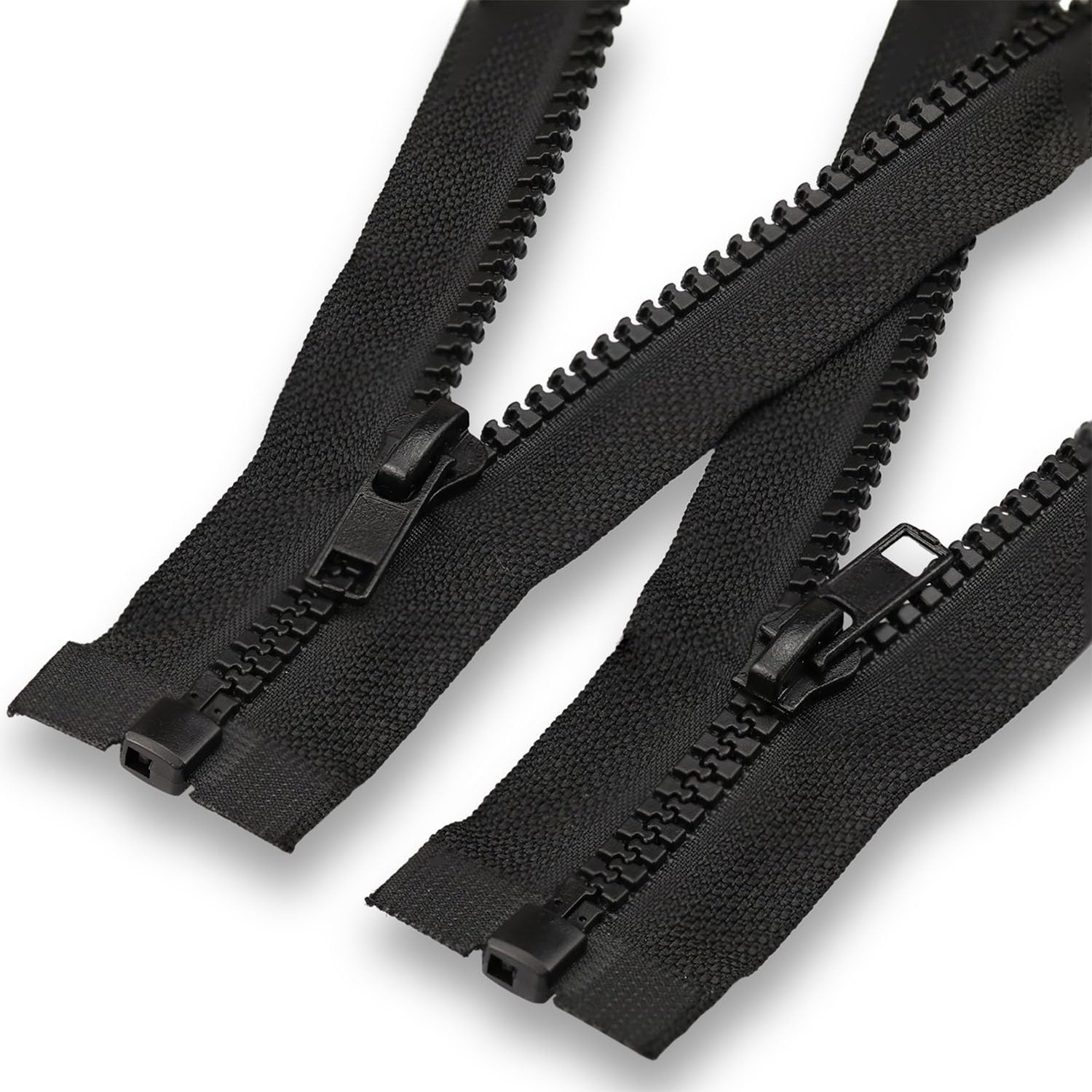 Photo 1 of #5 Separating Sewing Zipper for Jacket: YZSFIRM 2Pcs Black 27 inch Plastic Zippers - Replacement Coat Open End Zipper Bulk