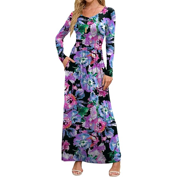 euovmy maxi dress Euovmy Dresses | Nwt Cobalt Blue Maxi Dress W/ Floral Pattern - Large | Color: Blue | Size: L