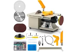 Flyrivergo Advanced Jewelry Rock Saw for Cutting Rocks, 110V 1380W Lapidary Saw Rock Cutter Mini Table Saw for Crafts Lapidar
