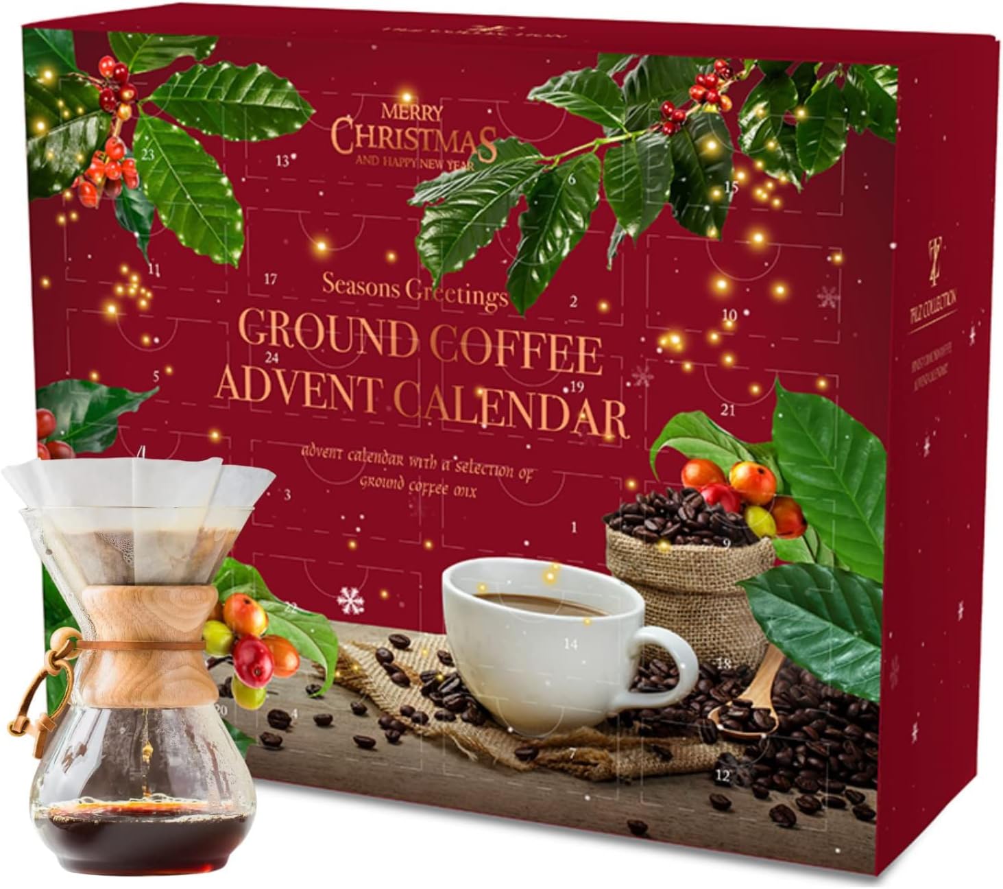 Advent Calendars - Ground Coffee, Advent Calendar 2023 - Christmas Advent Calendar, Gourmet 24 Days Ground Coffee Christmas Gifts For Advent, Food Advent Calendars For Coffee Lovers, Advent Calendar For Men Adult Women