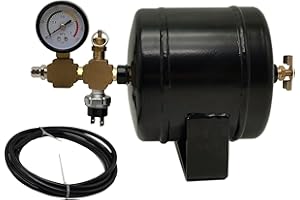 0.5 Gallon Air Tank for Air Horn Kit with Air Gauge, Pressure Switch, Safety and Drain Valve, Compression Fitting, 1/4 inch a