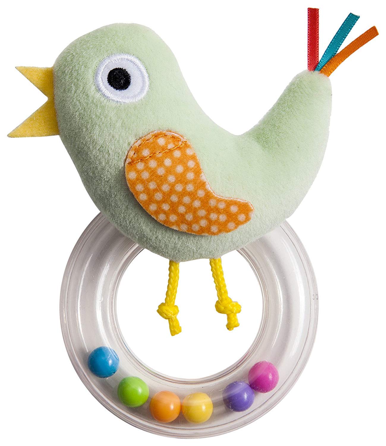 Taf Toys Cheeky Chick Newborn Baby Rattle. Soft Plush Toddler Sensory Ring Rattle With Ribbons. Easy To Grab. Colourful Beads. Suitable for Boys & Girls from Birth