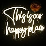 Looklight This is Our Happy Place Neon Sign Warm White Wall Decor view 2