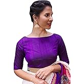 Women's Party Wear Stitched Readymade Bollywood Designer Indian Style Padded Blouse for Saree Choli Crop Top Purple (XL-42)