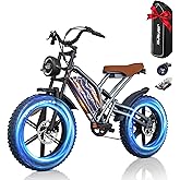 JANSNO X50 Electric Bike for Adults, 1000W Ebike, 25-30MPH, 48V 672Wh Battery, 50-75 Mile Range, 20" Fat Tire Electric Motorc