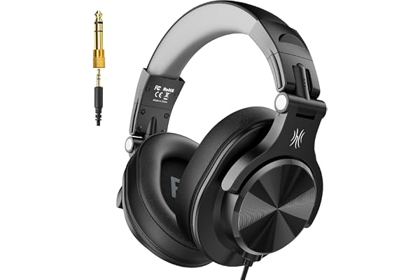 OneOdio A71D Wired Over-Ear Headphones, Studio Monitor Headsets, Hi-Res DJ Stereo Headphone with Foldable Design, 3.5/6.35MM
