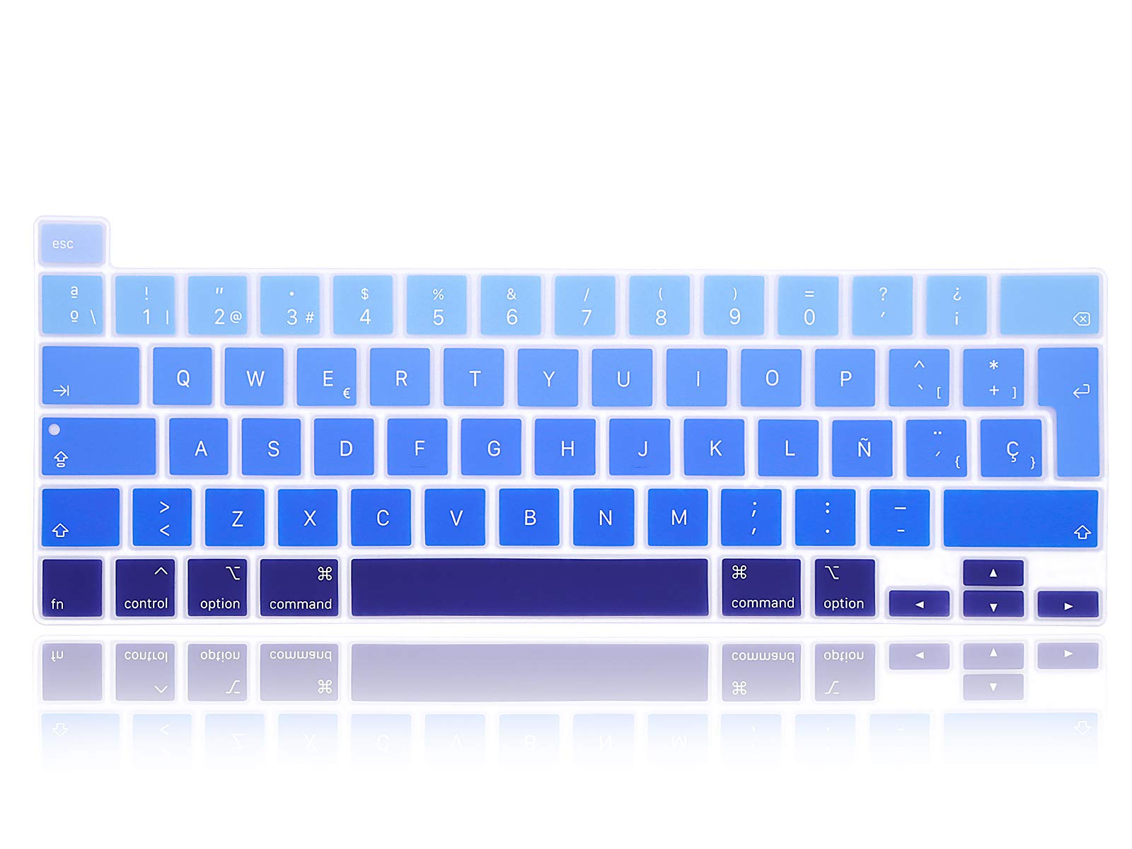 XHLWZR EU/UK Spanish Language Silicone Keyboard Cover Skin for MacBook Pro 16 inch A2141 2019+,for MacBook Pro 13 with Magic Keyboard Pro M1 Chip A2338/A2251/A2289 2020+,Gradient Blue