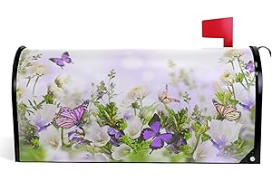 Vdsrup Spring Garden Butterfly Mailbox Cover Fancy Summer Flowers Mailbox Covers Magnetic Mailbox Wraps Post Letter Box Cover Home Decorations Standard Size 18 Inches X 21 Inches g64035481p257c293s487