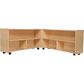 Contender Classroom Storage Cabinet with Casters, Wooden Kids Bookcase, Toy Organizer, Arts, Crafts &amp; Supplies Storage Unit, Natural, Made in USA