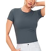 THE GYM PEOPLE Women's Workout Tops Short Sleeve Slim Fit Breathable Athletic Yoga Running Casual Basic Tee Shirts