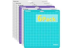 WORKLION Cutting mat 12x12 for Silhouette Cameo 4/5/3/2/1(6 mats-4 StandardGrip,1LightGrip, 1StrongGrip) Adhesive Non-Slip Cut Mat for Crafts, Quilting, Sewing, Scrapbooking and All Arts
