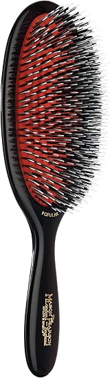 Mason Pearson Large Bristle Nylon Hair Brush Dark Ruby Pneumatic Cushion view 4