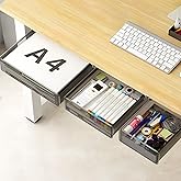 SVNNELP Under Desk Table Drawer Storage Organizer,3 Pack Large & Medium & Small Slide Out Desk Drawers - Hidden Desktop Organ