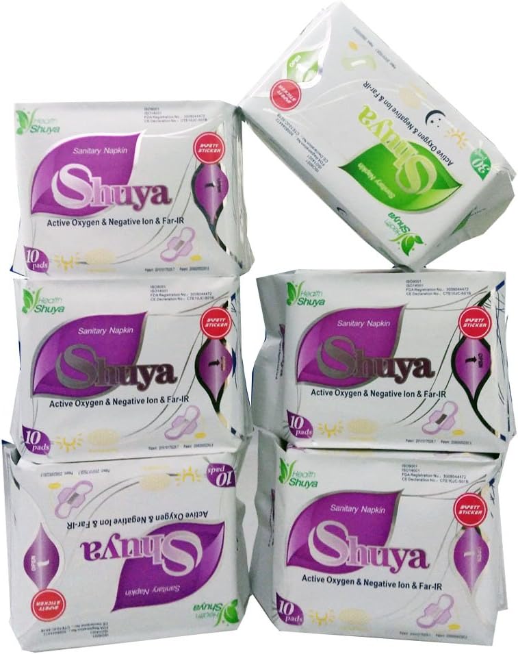 SHUYA Patented Negative ion Herbal Scented Sanitary Napkin 240mm and Pantyliners155mm(5Packs)
