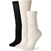 FGZ Slouch Socks for Women Retro Scrunch Short Sock 3 Pairs Size 5-11