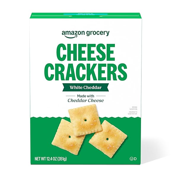 AMAZON BRAND – HAPPY BELLY WHITE CHEDDAR CHEESE CRACKER, 12.4 OUNCE (PACK OF 1)